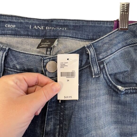 Nwt Lane Bryant Crop High Rise Wide Leg Capri Size 14 Jeans - Picture 7 of 16